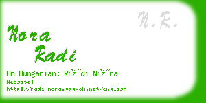 nora radi business card